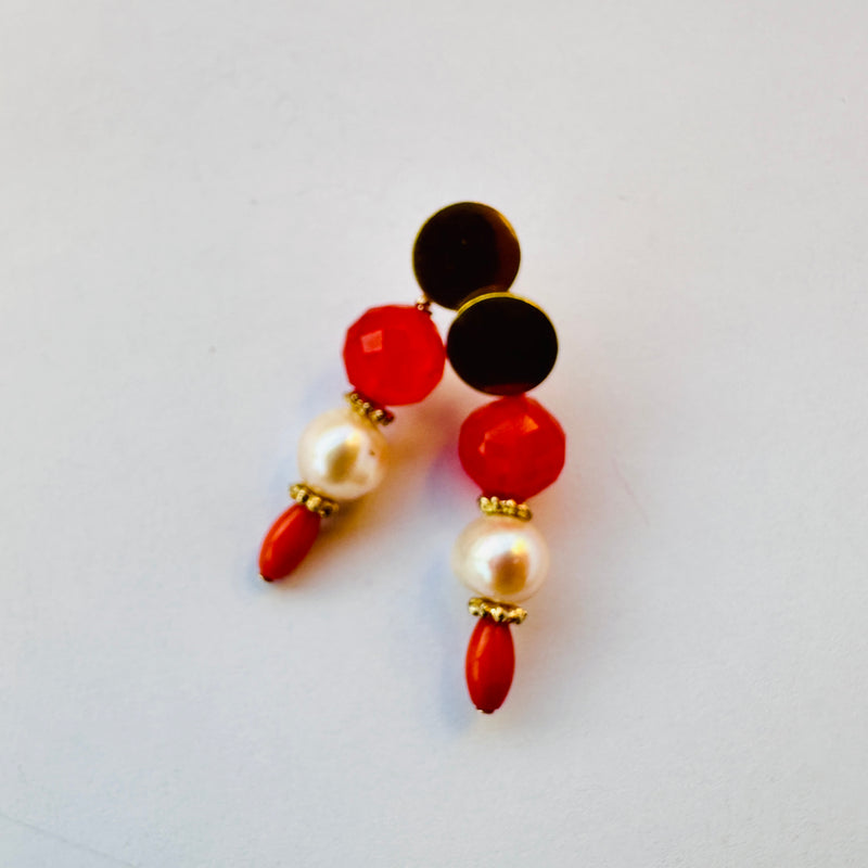 Aros perla coral