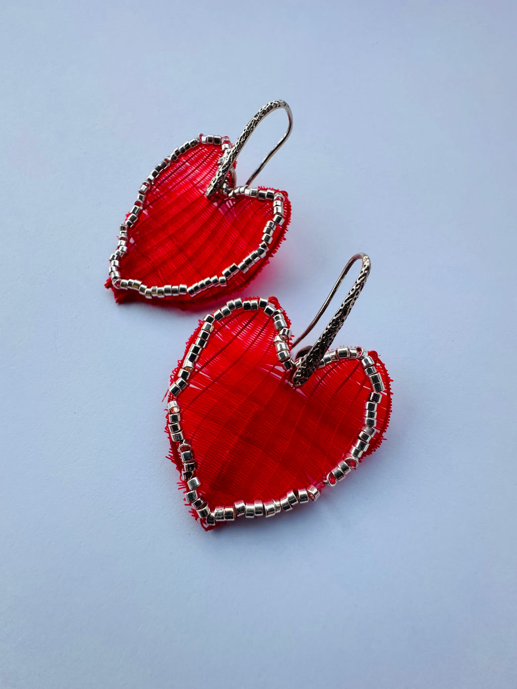 Aros crin corazón plata
