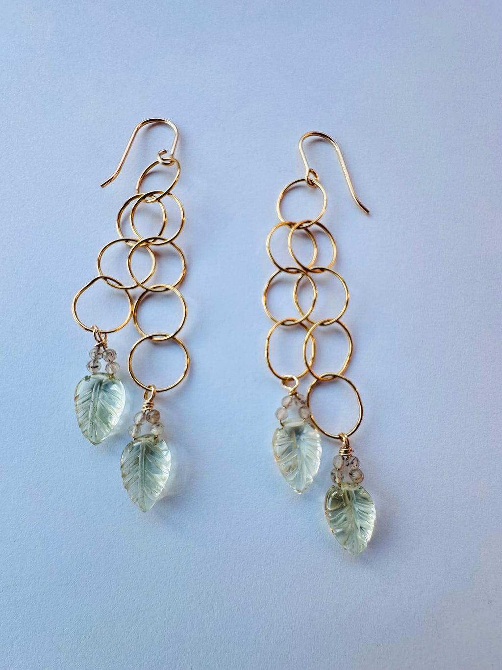 Aros argollas Goldfilled hojas doble