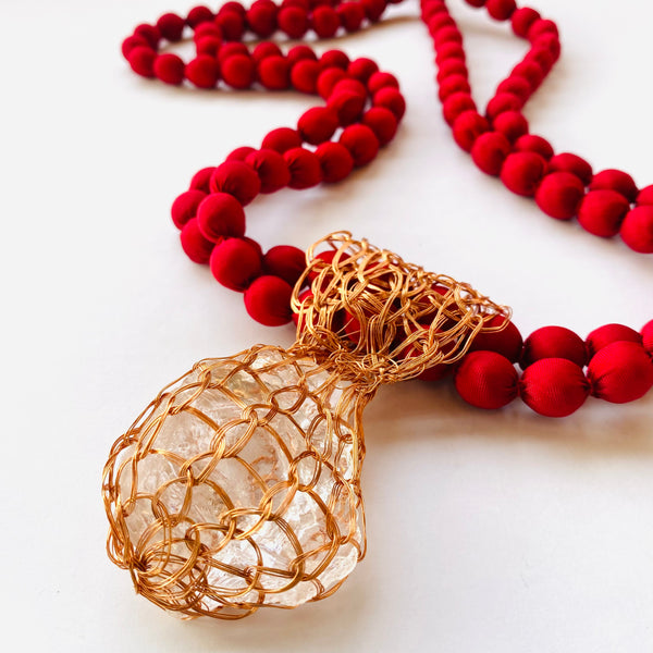 COLLIER TALISMAN FUCCIA RAY