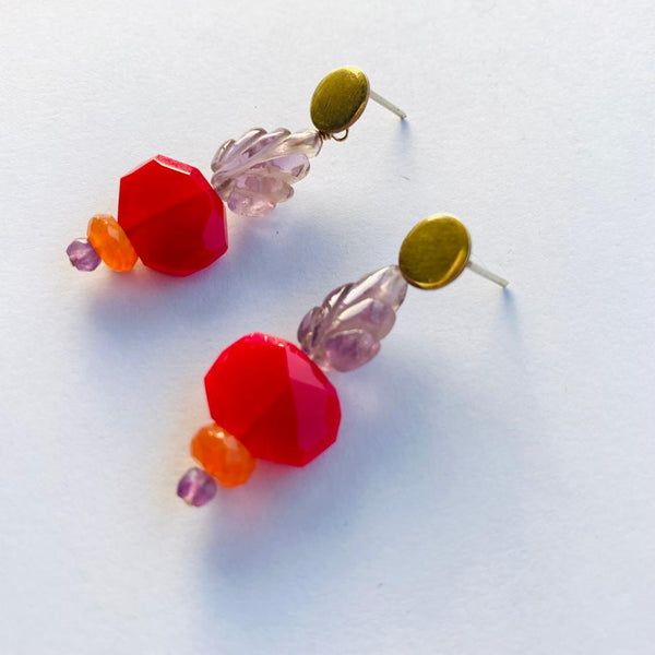 BOUCLES D'OREILLES RUBIS