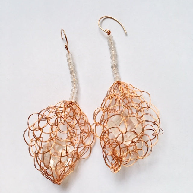 Boucles d'oreilles cocon en cuivre