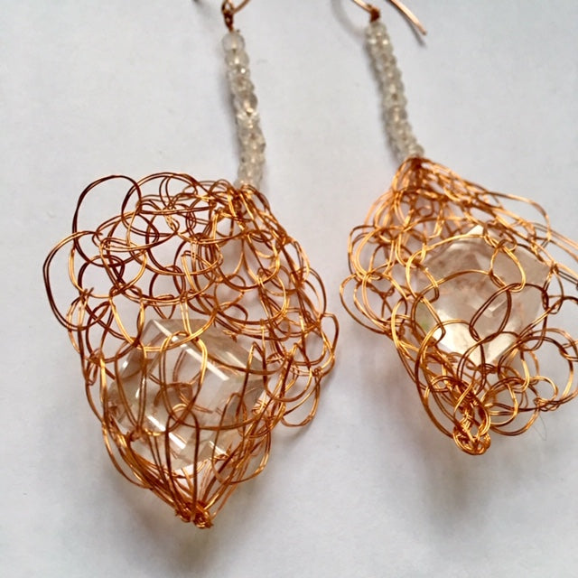 Boucles d'oreilles cocon en cuivre