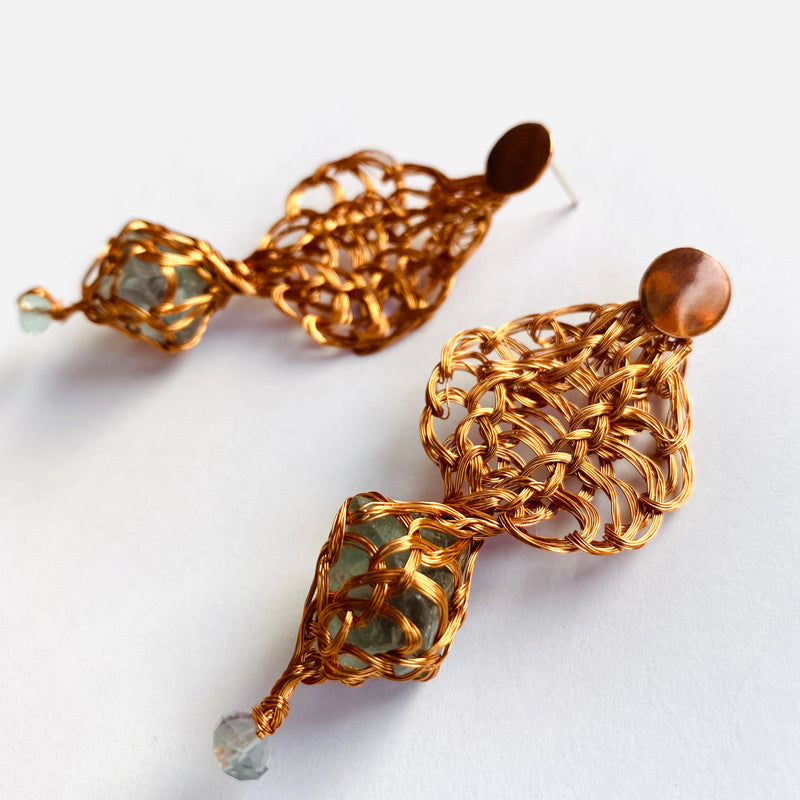 BOUCLES D'OREILLES PÉTALO OCTAEDRO BLEU GARÇON