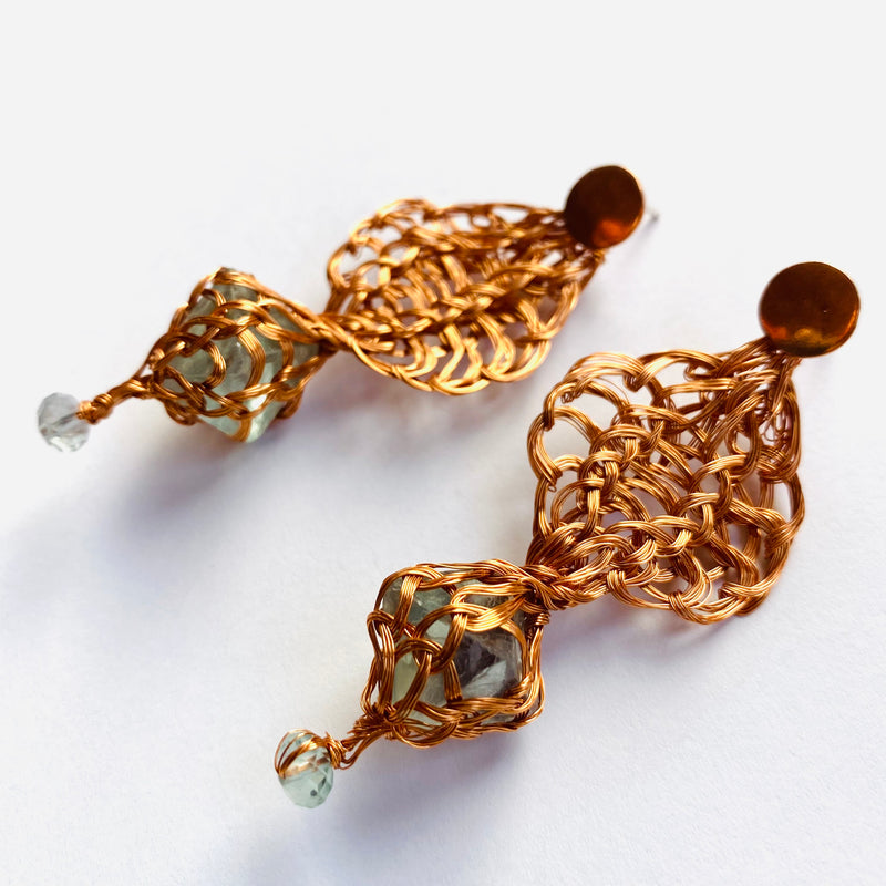 BOUCLES D'OREILLES PÉTALO OCTAEDRO BLEU GARÇON