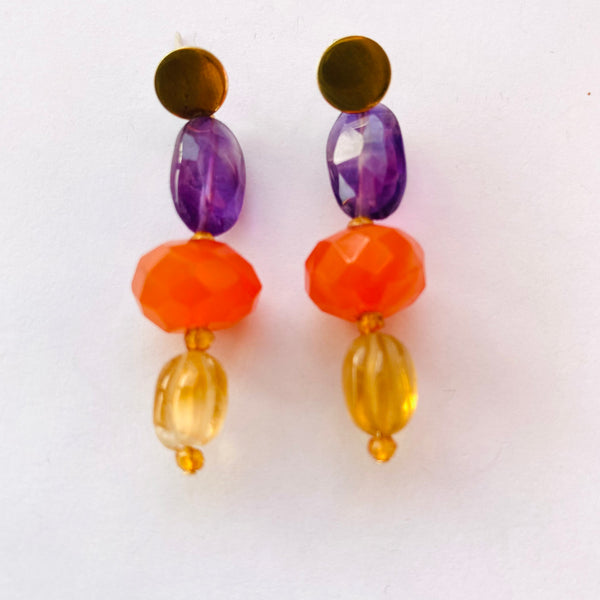 BOUCLES D'OREILLES EN CORNALINE ODD